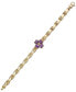 Amethyst Flower Cluster Stampato Link Bracelet (5-1/5 ct. t.w.) in 14k Gold-Plated Sterling Silver (Also in Citrine)