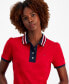 ფოტო #3 პროდუქტის Women's Cotton Contrast Puff-Sleeve Polo