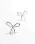 Фото #4 товара DesignB London large bow stud earrings in silver