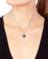 Фото #2 товара EFFY® Sapphire (1-1/20 ct. t.w.) & Diamond (1/5 ct. t.w.) Openwork Teardrop 18" Pendant Necklace in 14k White Gold