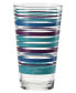Фото #2 товара Coastal Stripes 16-Ounce Tapered Cooler Glass, Set of 4