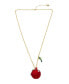 Фото #1 товара Betsey Johnson red Apple Pendant Necklace