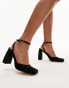 Topshop Emilia two part heeled shoe in black