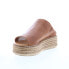 Фото #4 товара Diba True Ab Igail 33620 Womens Brown Leather Slip On Platform Sandals Shoes