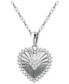 Фото #1 товара Giani Bernini cubic Zirconia Textured Heart Pendant Necklace in Sterling Silver, 16" + 2" extender, Created for Macy's