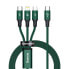 Фото #1 товара Rapid 3w1 kabel USB-C - USB-C / Lightning / micro USB 20 W 1.5 m zielony