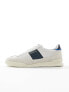 Paul Smith Dover suede mix trainer in white cream mix