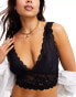 ONLY cropped lace bralette in black Черный, XS - EU 34 - фото #1