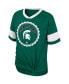 ფოტო #2 პროდუქტის Big Girls Green Michigan State Spartans Tomika Tie-Front V-Neck T-shirt