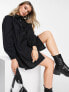 Фото #3 товара Miss Selfridge poplin frill detail shirt dress in black