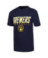 ფოტო #4 პროდუქტის Big Boys Heather Gray, Navy, Gold Distressed Milwaukee Brewers Three-Pack T-shirt Set
