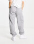 Nike mini swoosh oversized high rise joggers in grey and sail