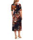 Фото #2 товара Petite Floral-Print Button-Front Midi Dress