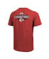 Фото #4 товара Men's Threads Red Kansas City Chiefs Super Bowl LVII Champions Running Back Tri-Blend Pocket T-shirt