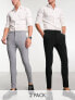 Фото #2 товара ASOS DESIGN super skinny smart trouser multipack in black & grey