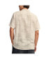 Фото #2 товара Men's Patchwork Double Weave Short Sleeve Camp Collar Shirt