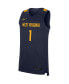 ფოტო #3 პროდუქტის Men's #1 Navy West Virginia Mountaineers Replica Jersey