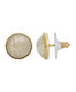 Gold-Tone Semi Precious Round Stud Earrings