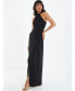 Фото #2 товара Women's Tie Neck Keyhole Detail Maxi Dress