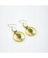 Green and White Art Deco Earrings