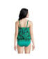 Women's Blouson Tummy Hiding Tankini Swimsuit Top Adjustable Straps