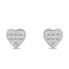 Sparkling silver heart earrings EA603W