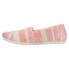 Фото #3 товара TOMS Alpargata Striped Slip On Womens Multi, Pink Flats Casual 10017819T