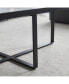 Minimalism Rectangle Coffee Table, Metal Frame With Sintered Stone Tabletop