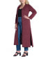 Фото #3 товара Plus Size Long Duster Open Front Knit Cardigan Sweater