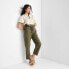 Women's High-Waisted Eyelet Pants - Future Collective with Jenny K. Lopez Olive