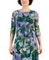 Фото #4 товара Women's 3/4-Sleeve Floral-Print Maxi Dress