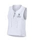 Фото #2 товара Women's White Los Angeles Dodgers Lace-Up Tank Top