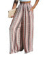 Фото #1 товара Women's Boho Striped Smocked Waist Wide Leg Pants