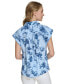 ფოტო #2 პროდუქტის Women's Short-Sleeve Printed Button Front Shirt