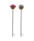 Black Planter Garden Pole Stake, Black, Coco Liner Pack of 2