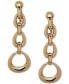 ფოტო #1 პროდუქტის Gold-Tone Open Oval Linear Drop Earrings