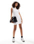 ASOS DESIGN boat neck mesh mini dress with binding in white