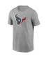 Фото #3 товара Men's Heathered Gray Houston Texans Primary Logo T-shirt