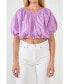 Фото #2 товара Women's Cropped V-neckline Puff Top