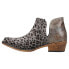 Roper Ava Leopard Snip Toe Cowboy Booties Womens Grey Casual Boots 09-021-1567-1