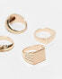 ASOS DESIGN 4 pack ring set in gold tone