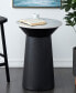 26" x 26" x 29" Marble Geometric Black Wooden Base Accent Table