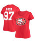 ფოტო #1 პროდუქტის Women's Plus Size Nick Bosa Scarlet San Francisco 49Ers Name Number V-Neck T-shirt