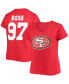 Women's Plus Size Nick Bosa Scarlet San Francisco 49Ers Name Number V-Neck T-shirt