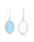 ფოტო #3 პროდუქტის Larimar and Cubic Zirconia Fishhook Earrings (7/8 ct.t.w.) in Sterling Silver