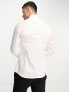 ASOS DESIGN Premium slim fit sateen shirt with wing collar in white