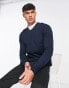 Scalpers v neck jumper in navy