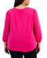 Фото #2 товара Plus Size Embroidered Split-Neck Top, Created for Macy's