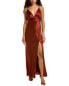 Фото #1 товара Nicholas Satin Silk Gown Women's Red 2
