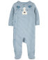 Baby Striped Dog Side-Snap Cotton Sleep & Play Pajamas 6M